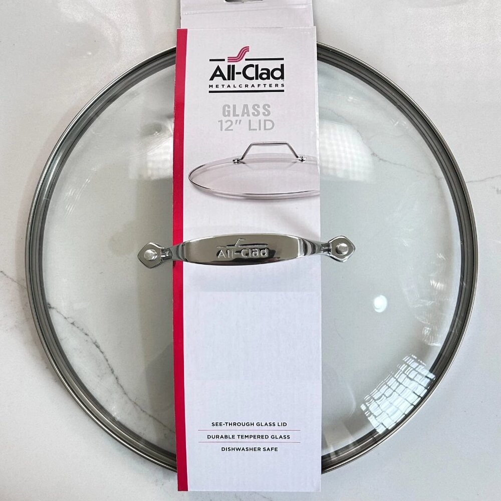 All Clad 12" Glass Lid Stainless Steel Handle Fits 12" Nonstick Fry Pan
